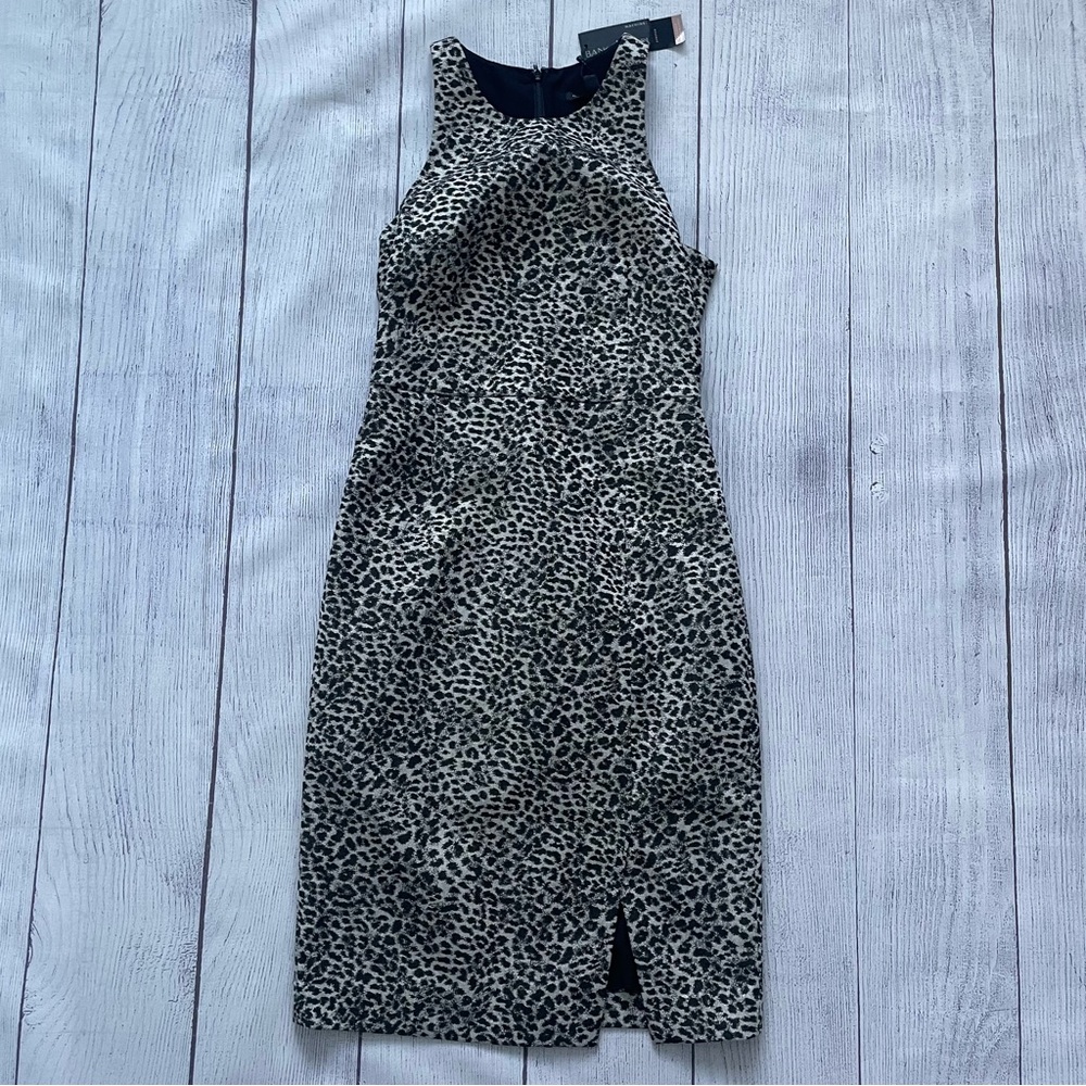 Banana Republic Leopard Animal Print Metallic Dress Size 6